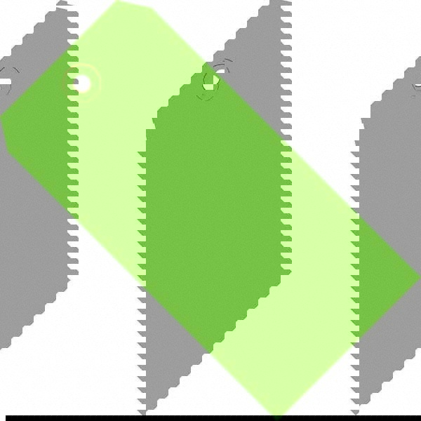 Blank Tag: 3-1/4'' High, Green, Synthetic Paper